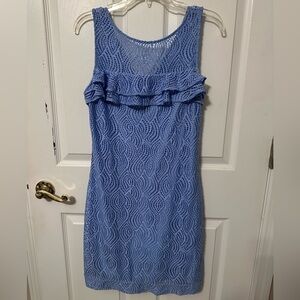 Lily Pulitzer Light Blue Scoop Neck Midi Dress Size M Like New